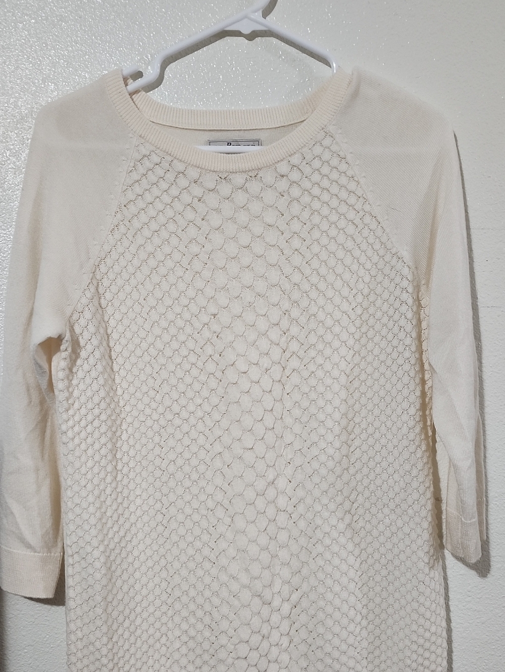 Bass Cream Knit Textured Women's Sweater